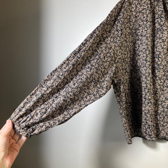 Womens‎ Universal Thread Ditsy Floral Prairie Top Black Peach 2XL Cotton Rayon - Picture 5 of 7